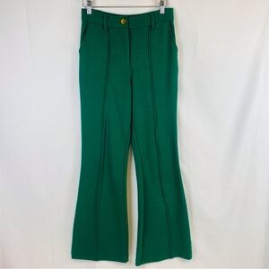 Urban Outfitters Emerald Green Cotton Flair Trousers Pants Pockets